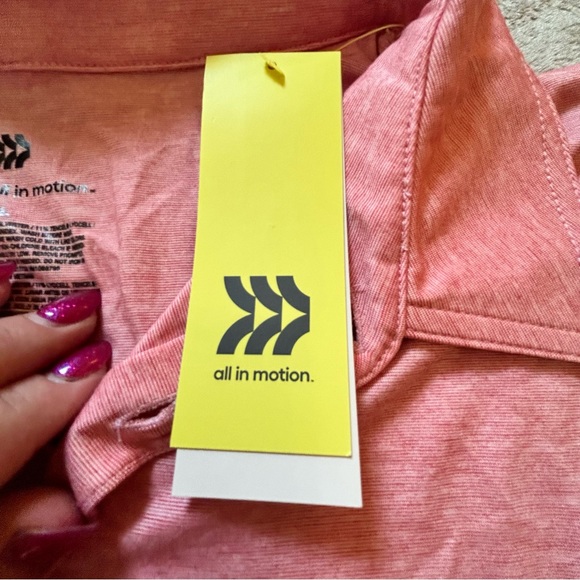 NWT All in Motion mens pink polo shirt quick dry moisture wicking Size XXL - Picture 4 of 8